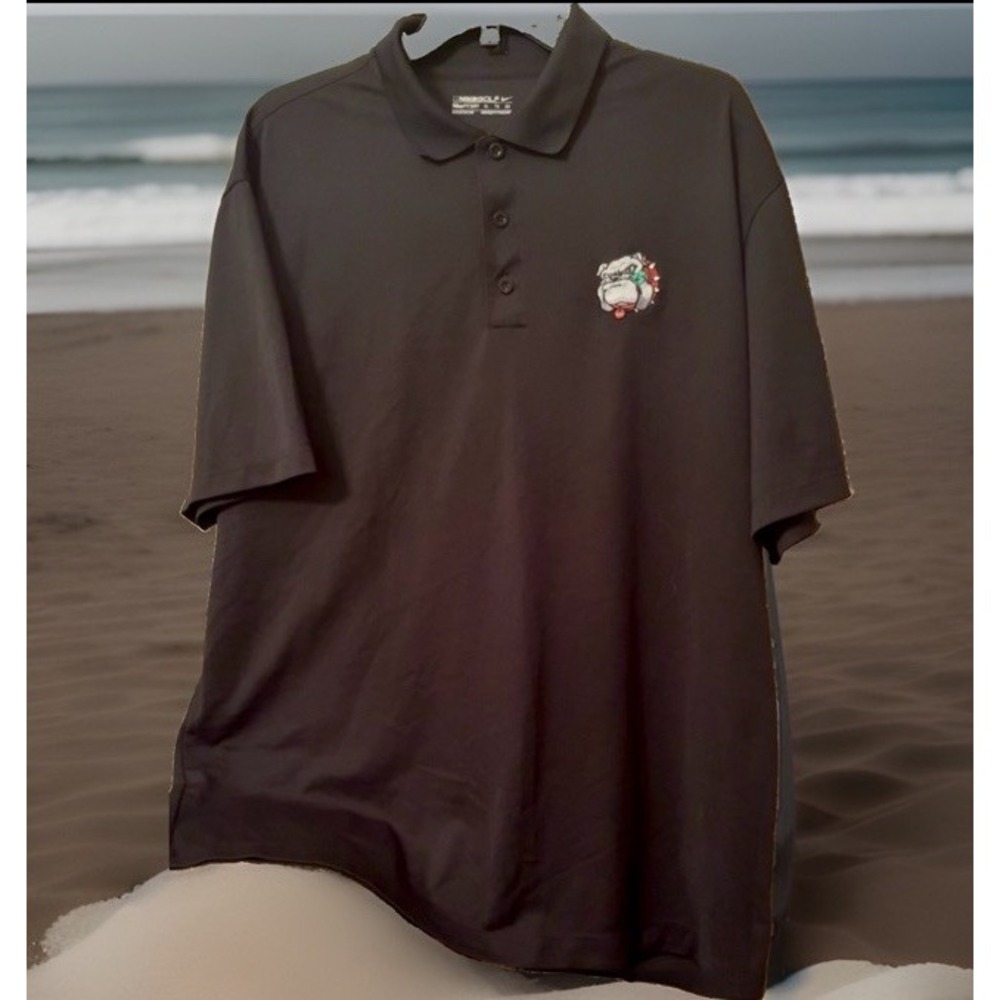 Nike Georgia Bulldogs UGA Dri-Fit Polo Shirt Men XXL Black Golf College